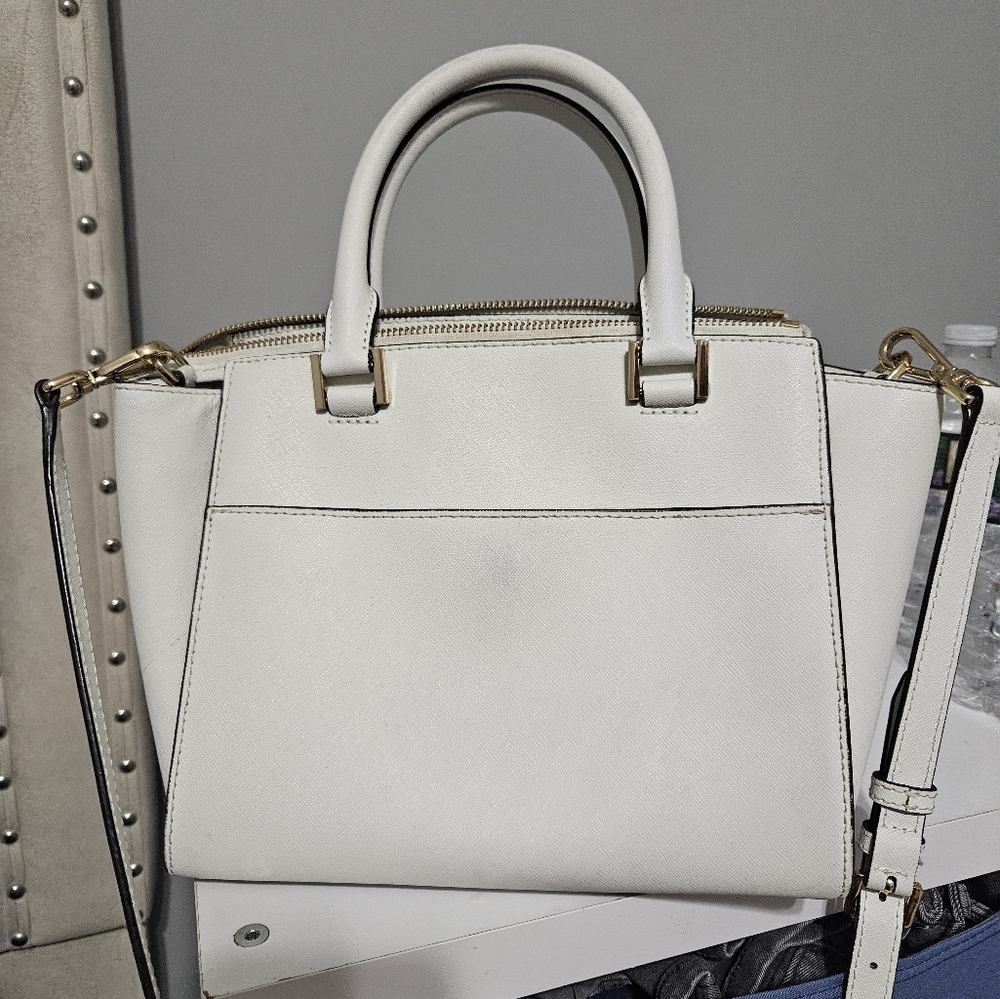 Michael Kors White Satchel with Gold Accents - Picture 3 of 4